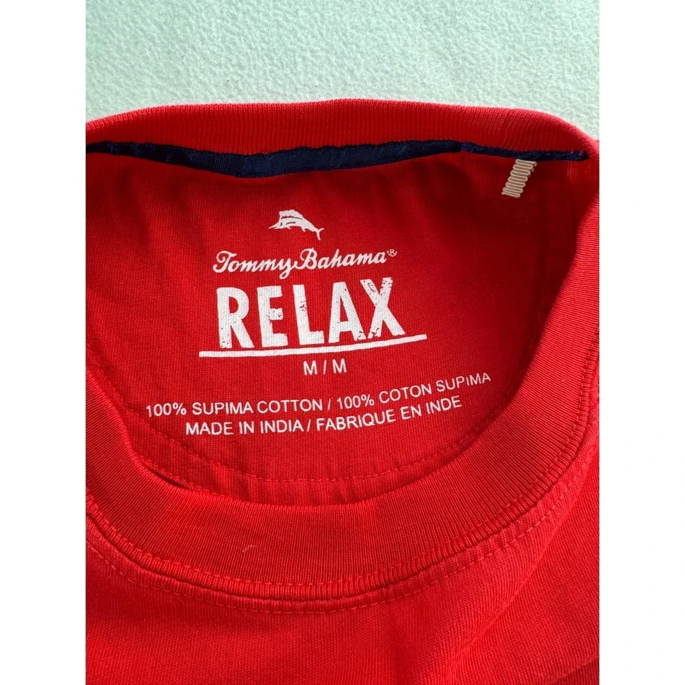Tommy Bahama RELAX Men's Red Supima Cotton T Shirt Size M - Picture 4 of 14